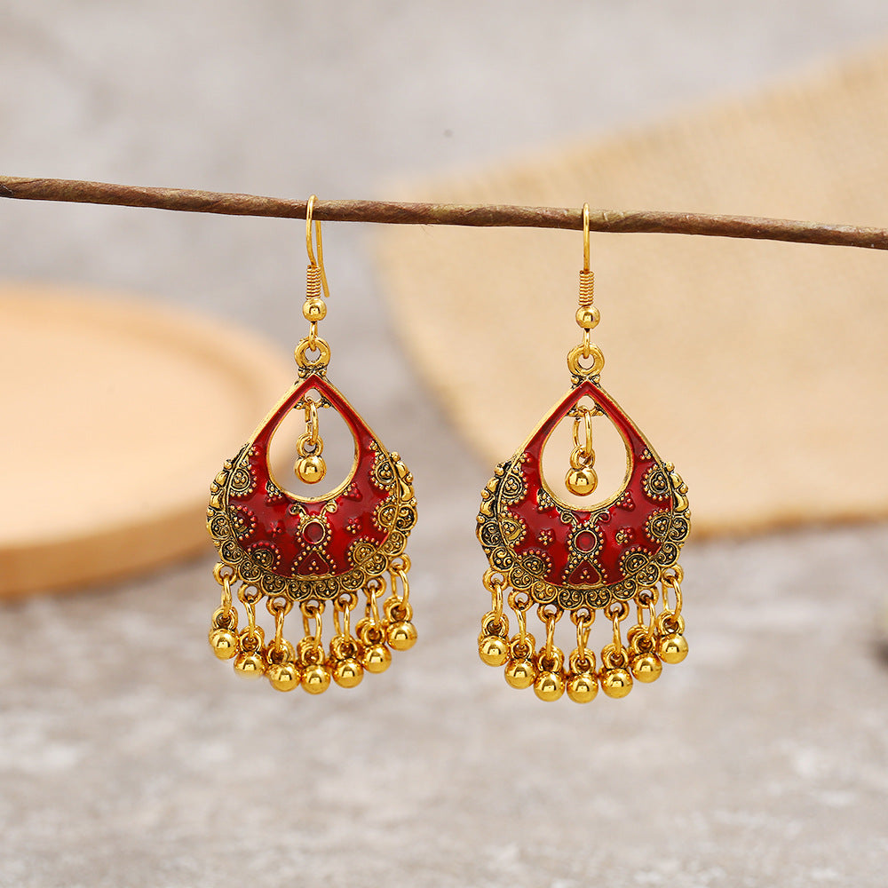 Wholesale Painted Tassels Alloy Earrings
